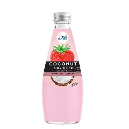 Coconut milk drink Strawberry flavor with Nata de coco 300 ml