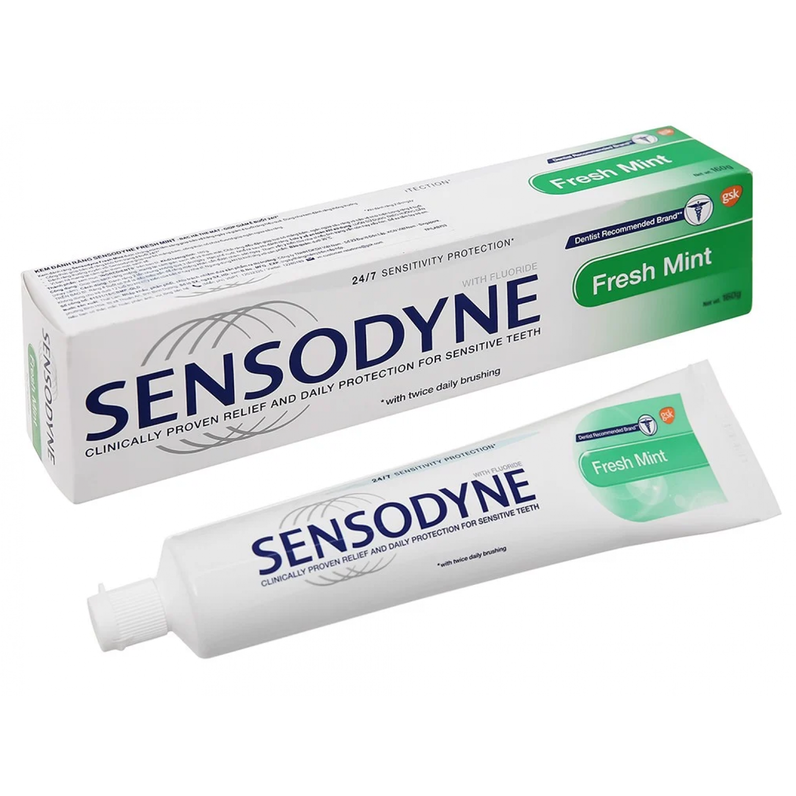 Sensodyne Fresh Mint Toothpaste 160g.