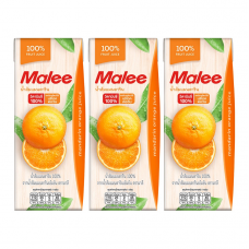 Malee Orange Juice 200ml. Pack 3