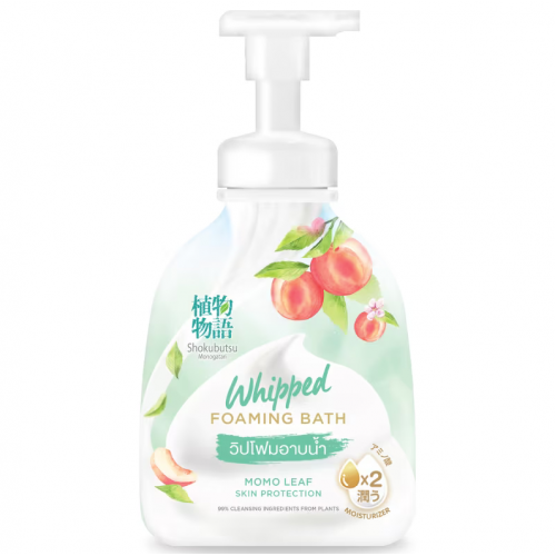 Shokubutsu Whipped Foaming Bath Momo Leaf 450ml.