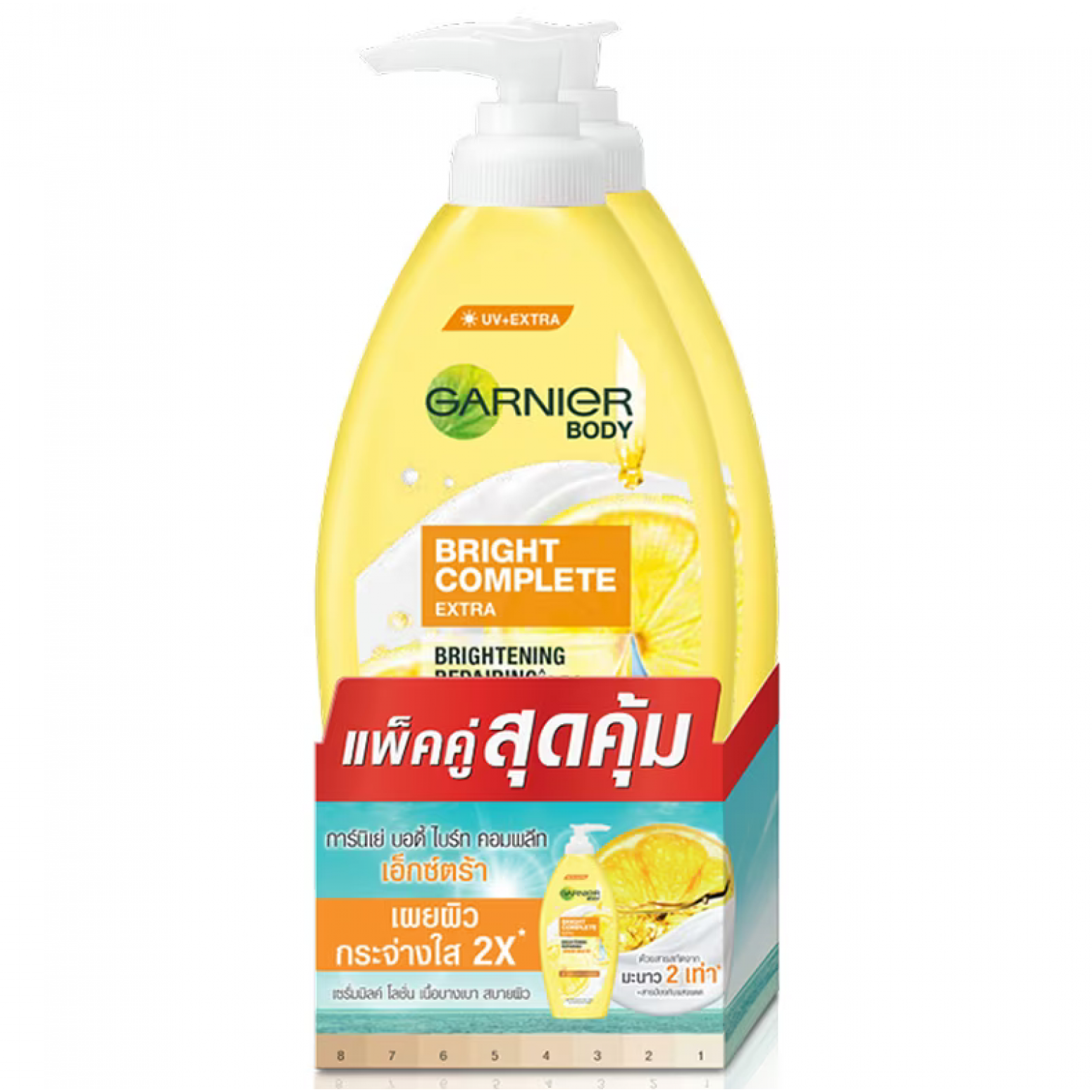 Garnier Bright Complete Extra Lotion 400ml.Pack2