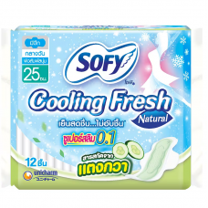 Sofy Cooling Fresh Natural Sanitary Napkins Super Slim 0.1 Wing 25cm