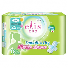 Elis Smooth and Dry Sanitary Napkin Day Slim Wings 25cm. 18pcs