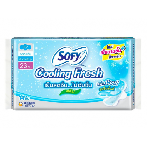 Sofy Cooling Fresh Sanitary Slim Wing 23cm. 14pcs.