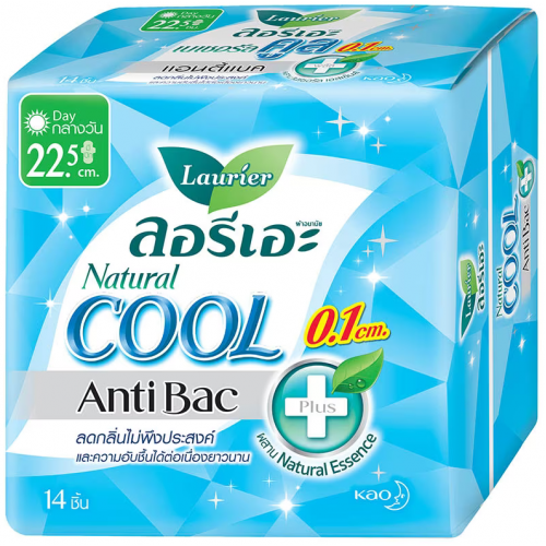 Laurier Ultra Slim Anti Bacteria Cool 0.1 22.5cm 14pcs.