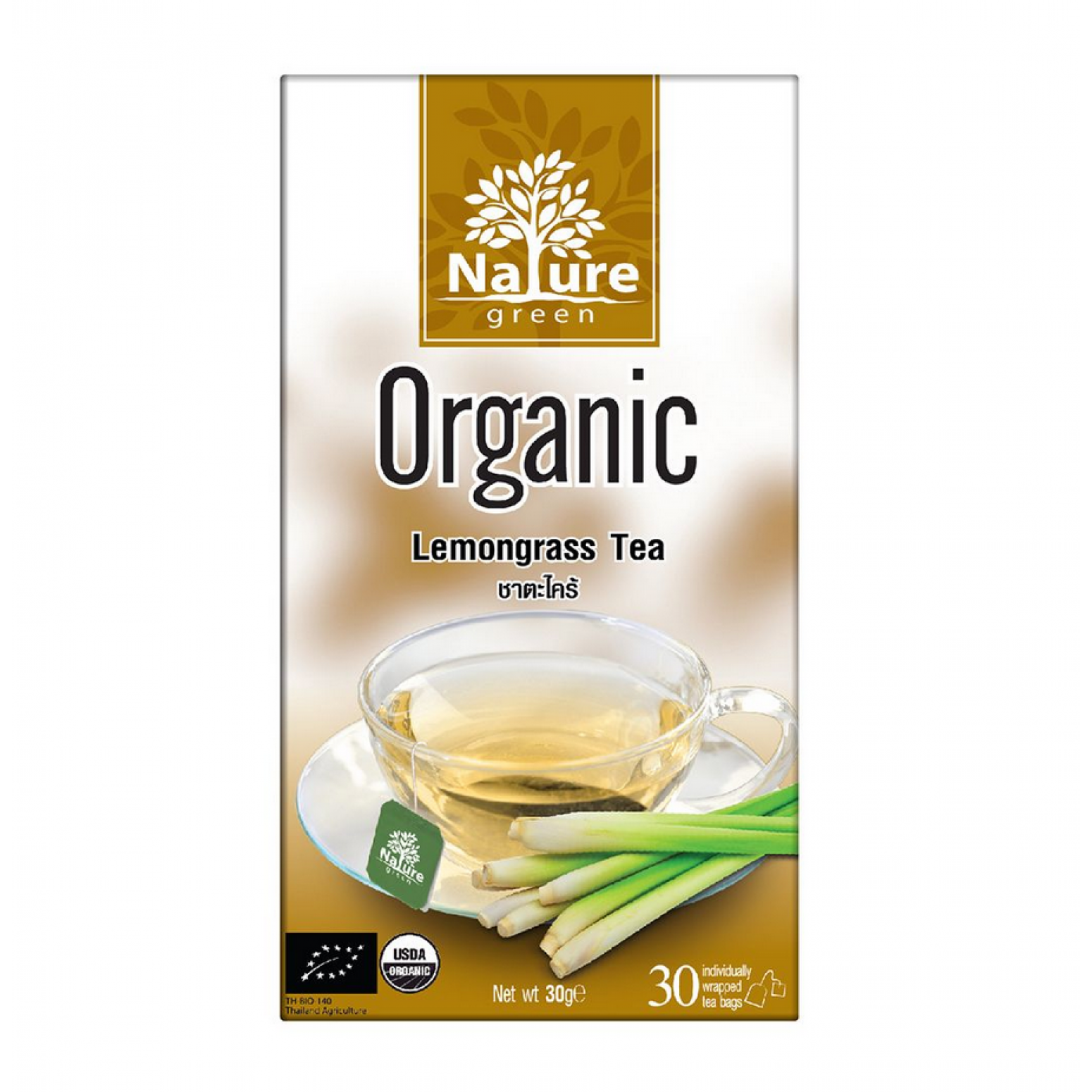 Nature Green Organic Lemongrass Tea 1g. Pack 30sachets