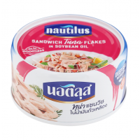 Nautilus Sandwich Tuna Flakes in Soybean Oil 170g.