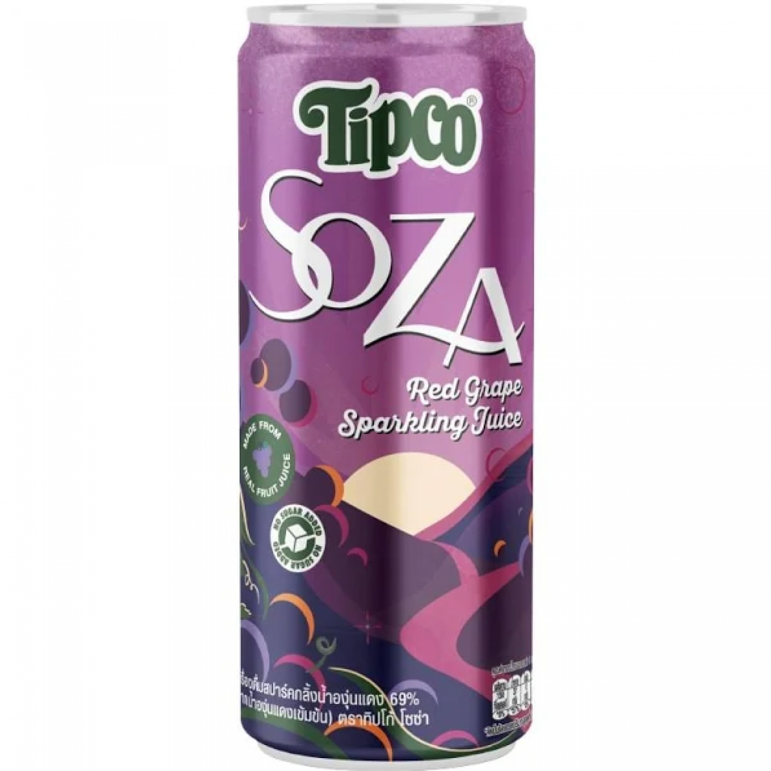 Tipco Soza Sparkling Juice Red Grape 330ml.