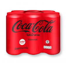 Coca Cola Coke No Sugar Can 325ml. Pack 5 Free 1