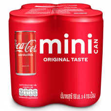 Coca Cola Coke Mini Soft Drink 180ml. Pack 4