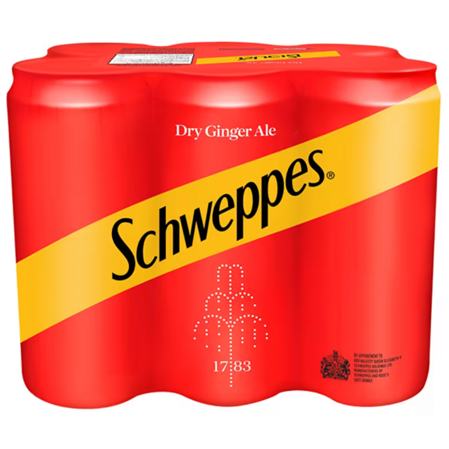Schweppes Sparkling Dry Ginger Ale 330ml. Pack 6
