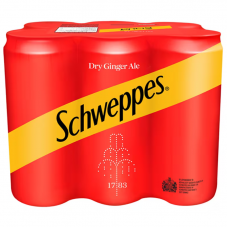 Schweppes Sparkling Dry Ginger Ale 330ml. Pack 6