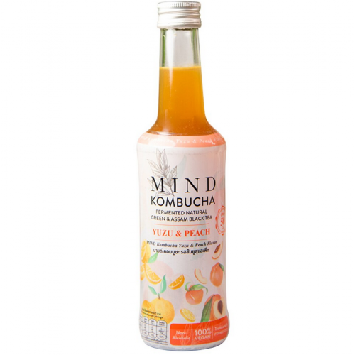 Mind Kombucha Sparkling Yuzu and Peach Flavored 250ml.