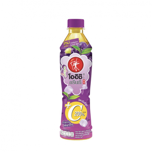 Oishi Green Tea Kyoho Grape Flavour with Nata de Coco 380ml.