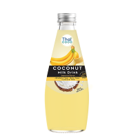 Coconut milk drink Banana flavor with Nata de coco 300 ml.