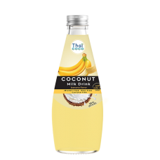 Coconut milk drink Banana flavor with Nata de coco 300 ml.