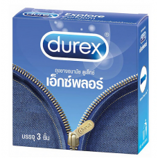 Durex condoms, Explorer model, size 52.5 mm., contains 3 pieces.